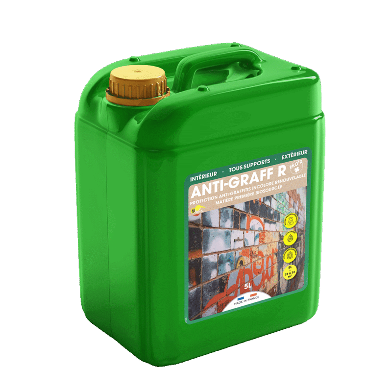Biogebaseerde en waterafstotende anti-graffitibescherming. Matte afwerking, oplosmiddelvrij, UV-bestendig, voor binnen en buiten.